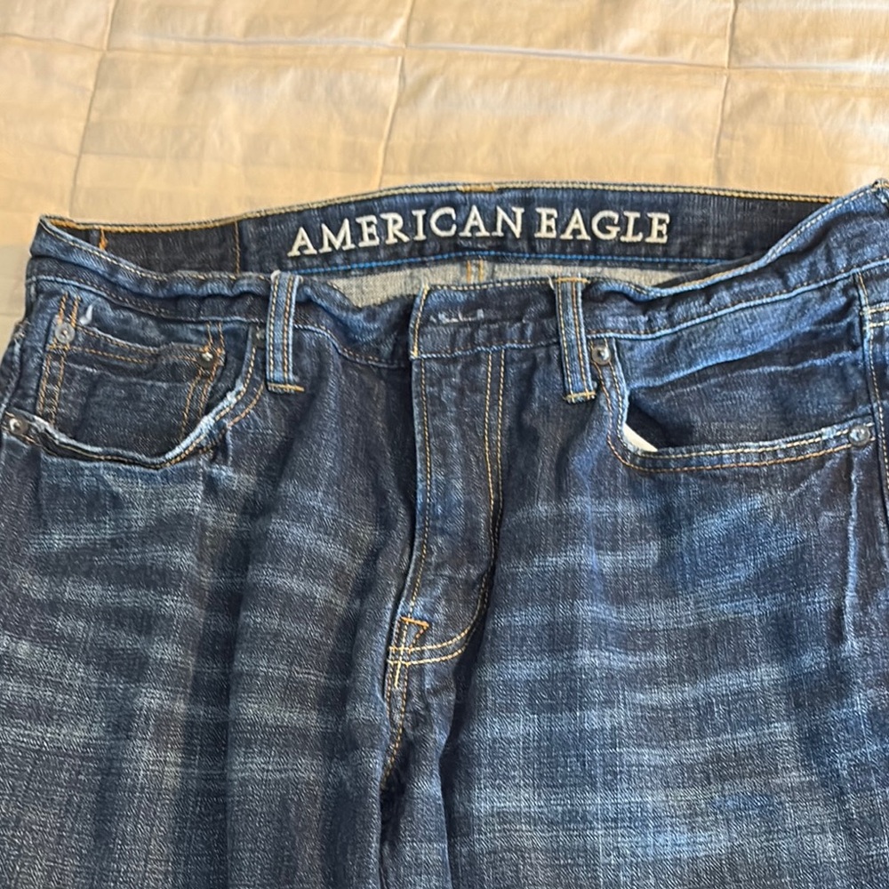 American Eagle Outfitters Men's Straight Jeans - Classic Blue
